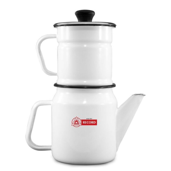 Cafetera record de acero vitrificado 2piezas blanca n°10
