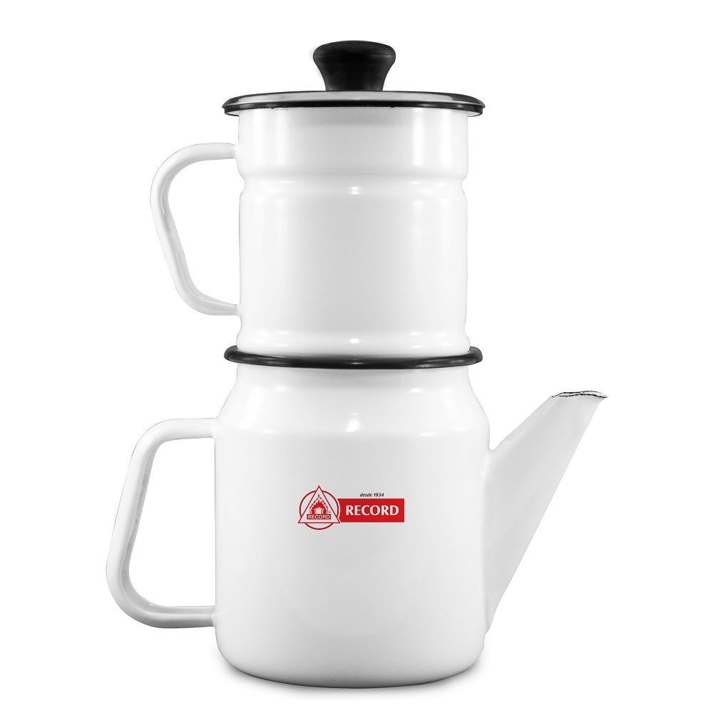 Cafetera record de acero vitrificado 2piezas blanca n°10