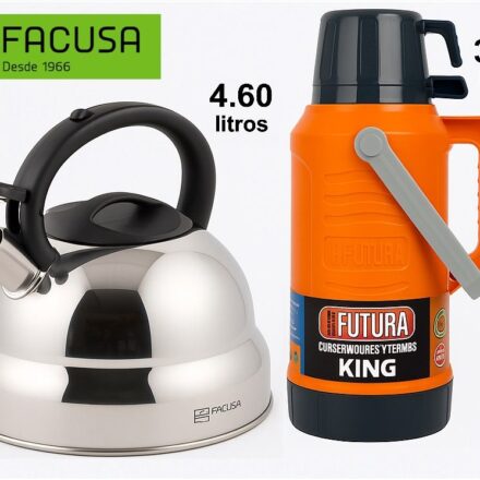 Combo GIGANTE Tetera 4.60 litros FACUSA + Termo 3.20 litros Futura