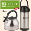 COMBO TERMO SIFON 1.90 LITROS Y TETERA DE 3 LITROS ACERO INOX Facusa GARANTIA