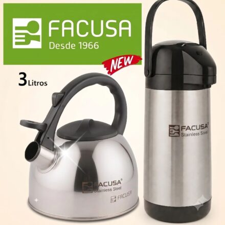 COMBO TERMO SIFON 1.90 LITROS Y TETERA DE 3 LITROS ACERO INOX Facusa GARANTIA