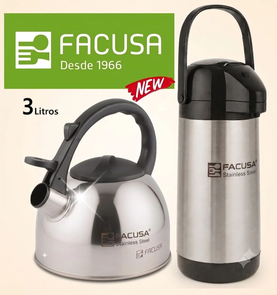 COMBO TERMO SIFON 1.90 LITROS Y TETERA DE 3 LITROS ACERO INOX Facusa GARANTIA