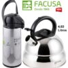 Combo Termo Sifón 1.90 lts y Tetera 4.6 lt Acero Inoxidable Facusa