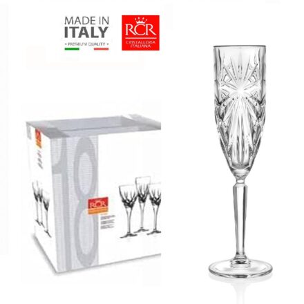 Copas de Cristal x 06 Champagne 15,7CL. RCR - Hecho en Italia