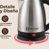 FACUSA Hervidor Eléctrico 1.8 Litros Acero Inoxidable - Garantia