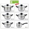 FACUSA Juego de ollas 10 Piezas con Tapa de Acero Inoxidable Gratis WOK con tapa