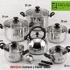 FACUSA Juego de Ollas 12 PIEZAS con Tetera Acero Inoxidable GRATIS UTENSILIOS
