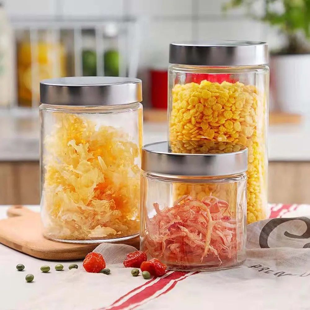 Frascos de Vidrio con Acero inox 3 piezas