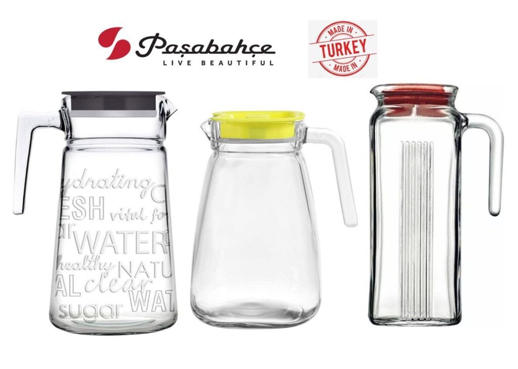 Jarra Pasabahce - set de 3 modelos - Hechos en Turquia