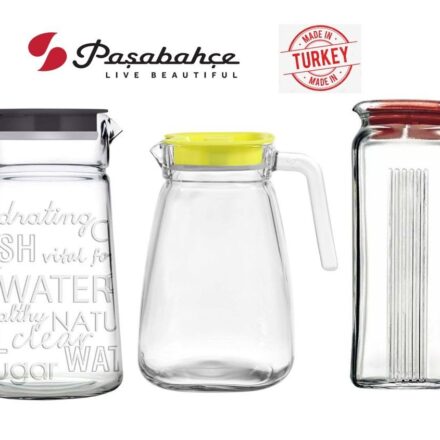 Jarra Pasabahce - set de 3 modelos - Hechos en Turquia