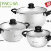 Juego de Ollas 6 piezas Acero Inox Facusa