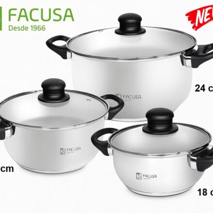 Juego de Ollas 6 piezas Acero Inox Facusa