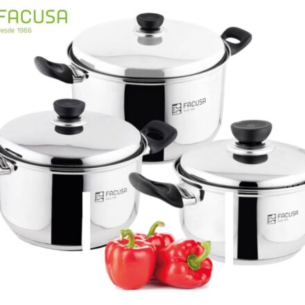 Juego de Ollas 6 piezas Acero Inoxidable Facusa