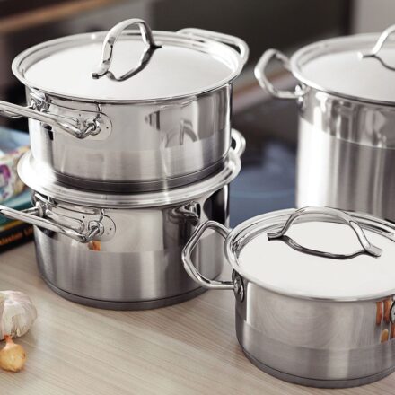 Juego de Ollas Acero Inoxidable Professional de Tramontina 8 piezas