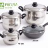 Juego de Ollas Acero Inoxidable + Wok ctapa FACUSA