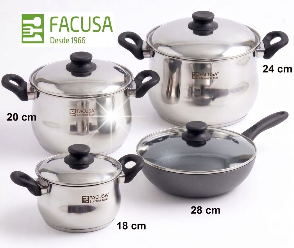 Juego de Ollas Acero Inoxidable + Wok ctapa FACUSA