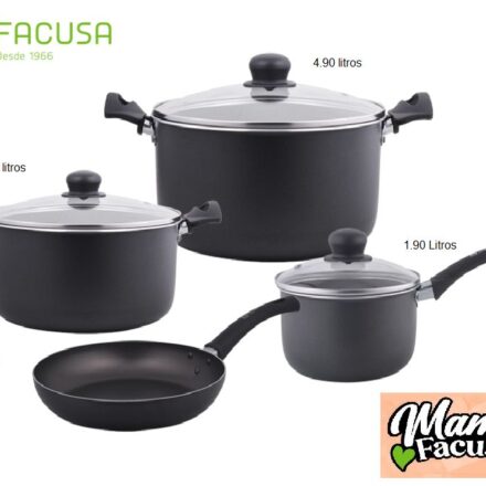 Juego de Ollas Antiadherente 7 Piezas Facusa