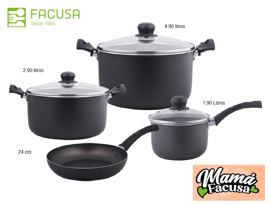 Juego de Ollas Antiadherente 7 Piezas Facusa