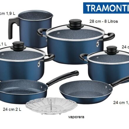 Juego de Ollas Azul 10 Piezas Tramontina Revestimiento Antiadherente-