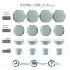 Juego de Vajilla 16 Piezas Caoba Azul Corona