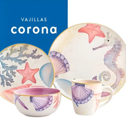 Juego de Vajilla 16 Piezas CORONA -modelo MAREA