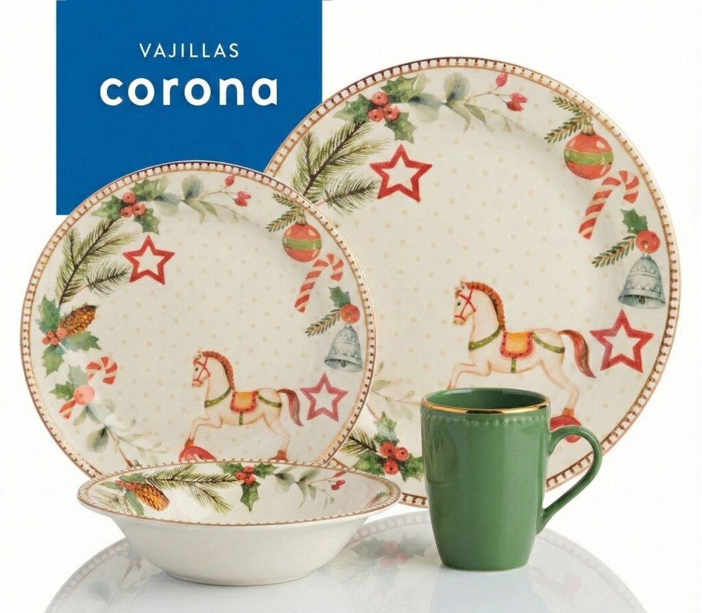 Juego de Vajilla 16 Piezas Navidad - Corona