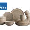 Juego de Vajilla Caoba Gris 16 Piezas Corona - Plato Pando 26cm