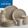 Juego de Vajilla Caoba Gris 16 Piezas Corona - Plato Pando 28cm