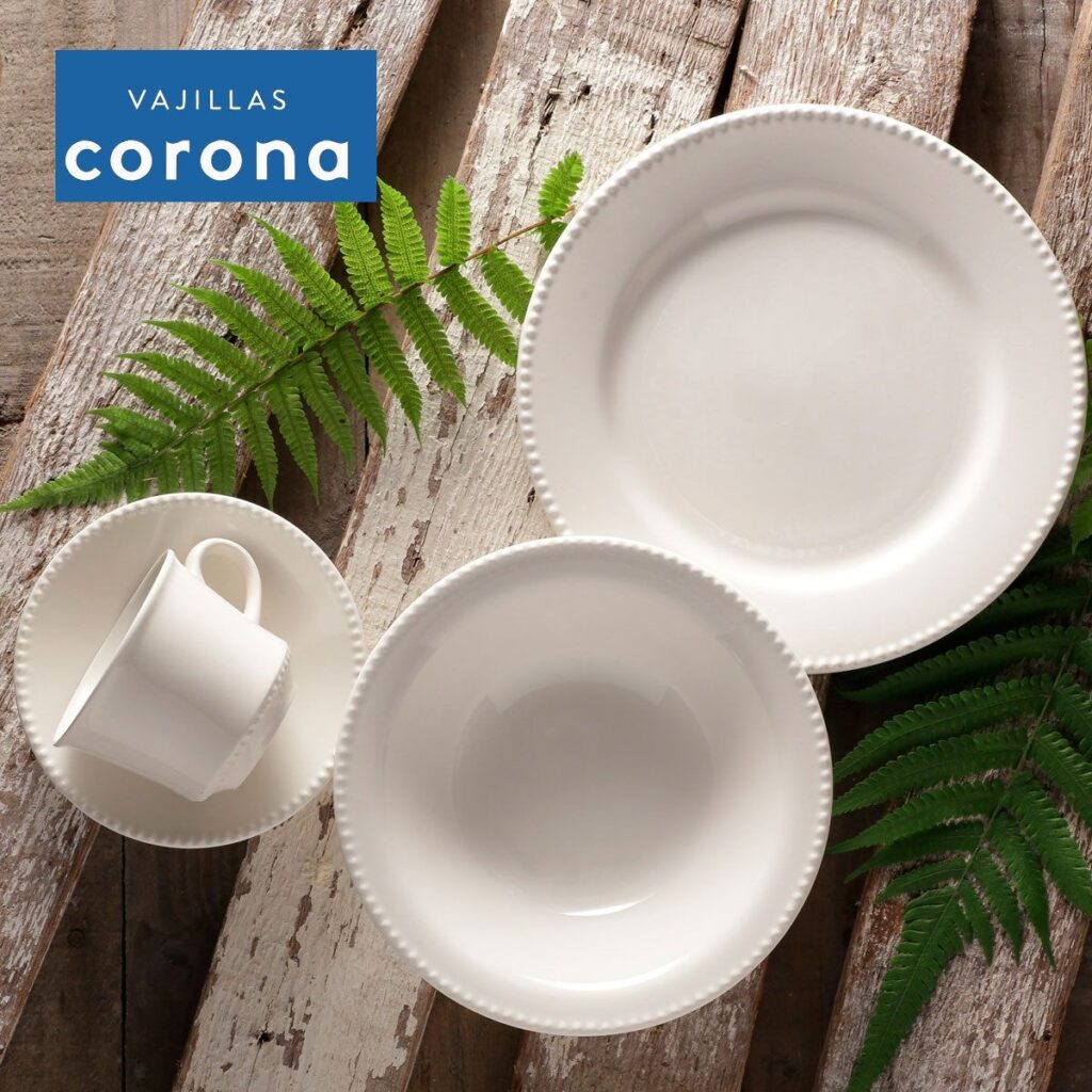 Juego de Vajilla Corona 16 Piezas Perla blanco Original