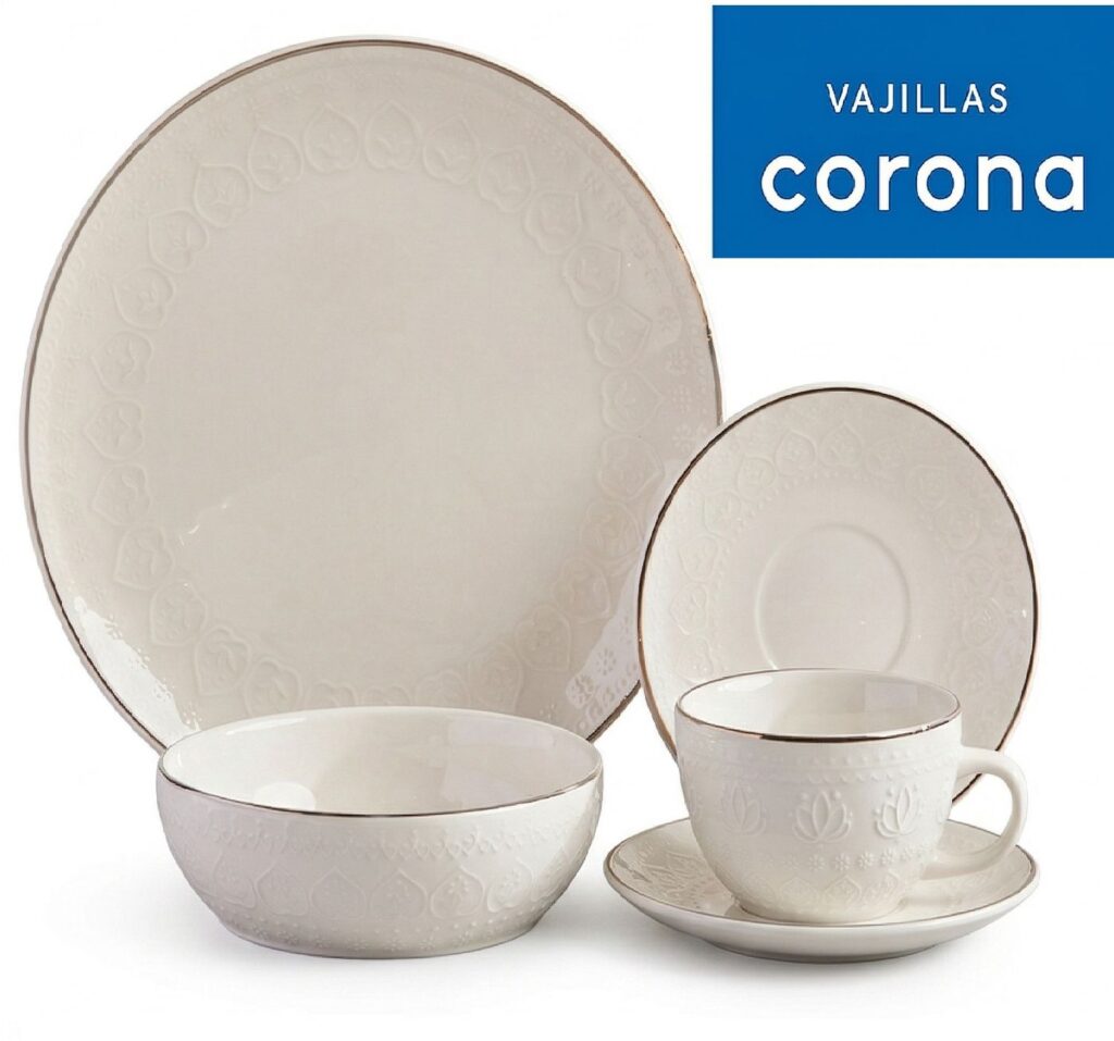 Juego de Vajilla Harmony plateado 16 piezas Corona