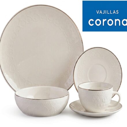 Juego de Vajilla Harmony plateado 16 piezas Corona