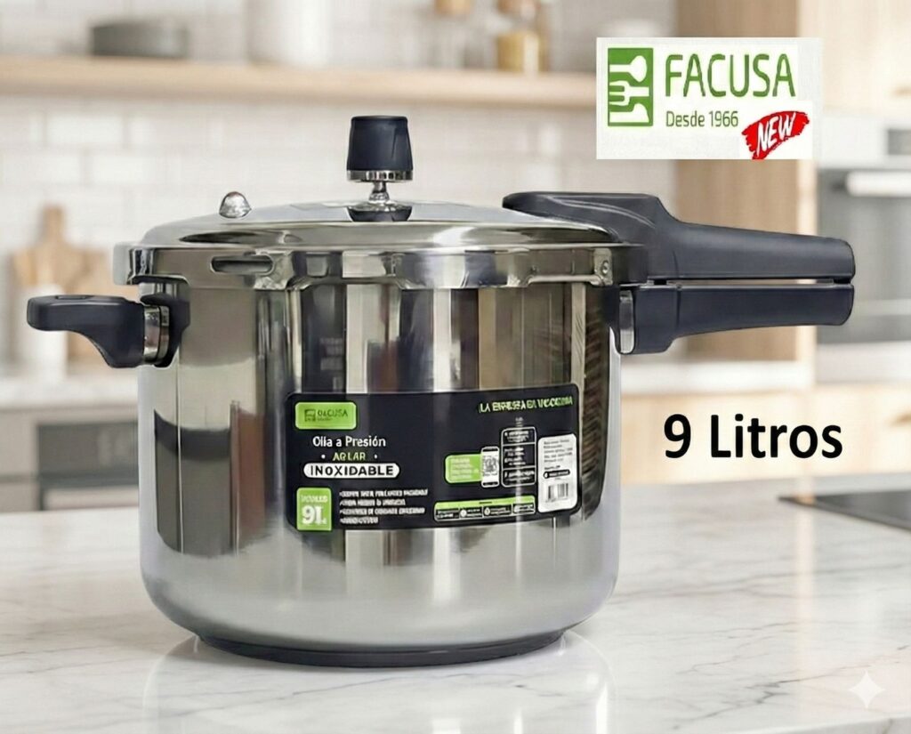 Olla a presión 9 Litros Acero Inoxidable Facusa