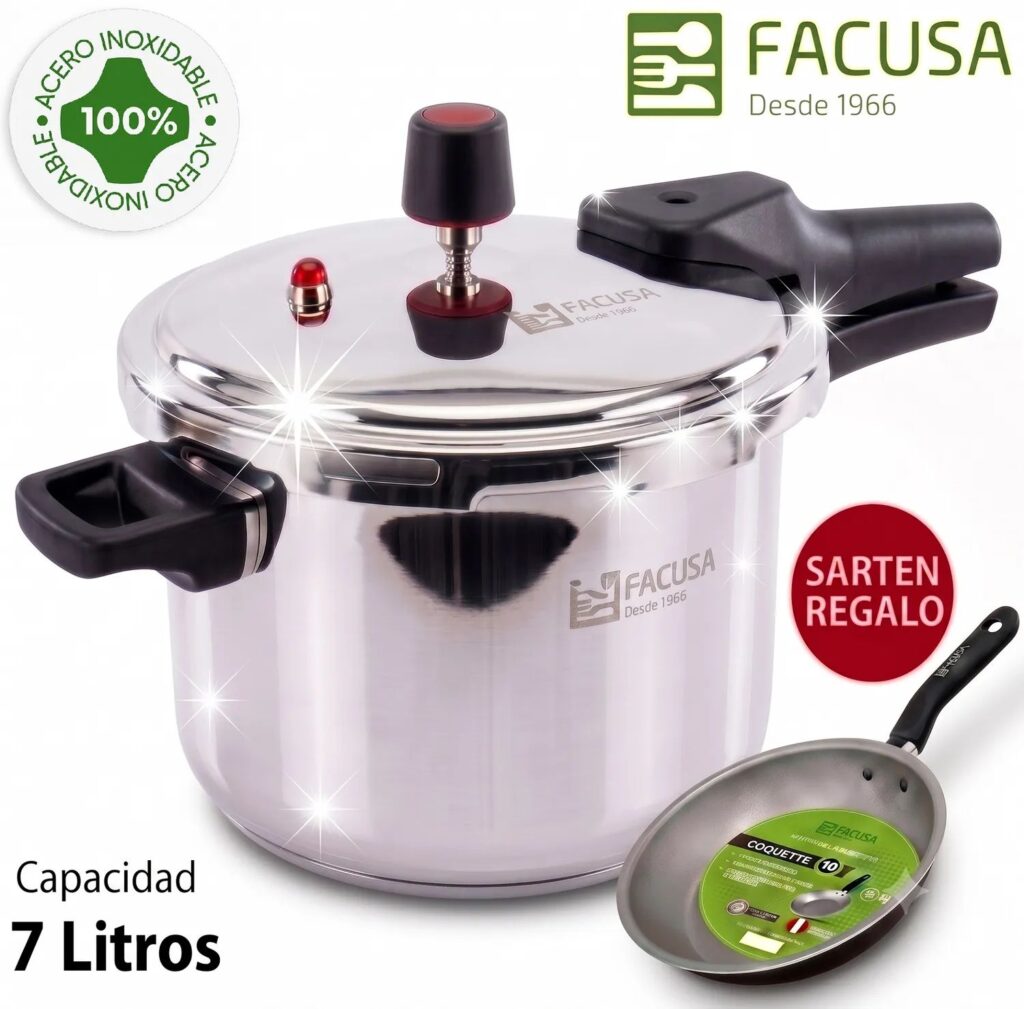 OLLA A PRESION DE ACERO INOXIDABLE 7LITROS GARANTIA ORIGINAL !