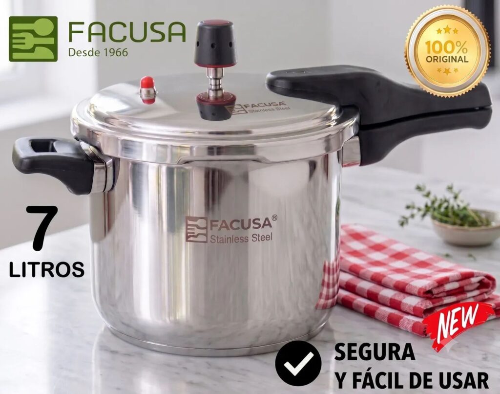 OLLA A PRESION DE ACERO INOXIDABLE FACUSA 7 LITROS GARANTIA !!