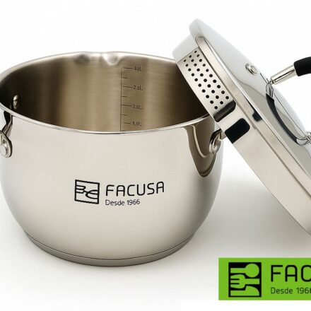 Olla de Acero Inoxidable con tapa de 20 cm Facusa