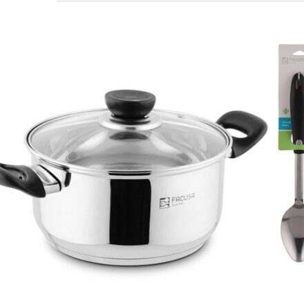 Olla Facusa de Acero Inoxidable 26cm con utensilio Gratis