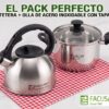 Pack Cocina Clásica Facusa Tetera Silbadora + Olla de Acero Inoxidable
