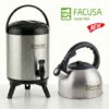 PACK Dispensador de Liquidos de Acero Inoxidable 7.5 L y Tetera de 2.5 FACUSA