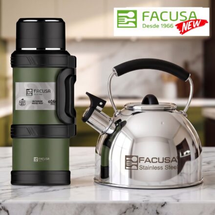 PACK FACUSA TETERA DE 2.50 LITROS CON TERMO 2 LITROS ACERO INOX
