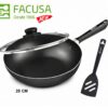 Sarten 28 cm. Con tapa de Vidrio Facusa