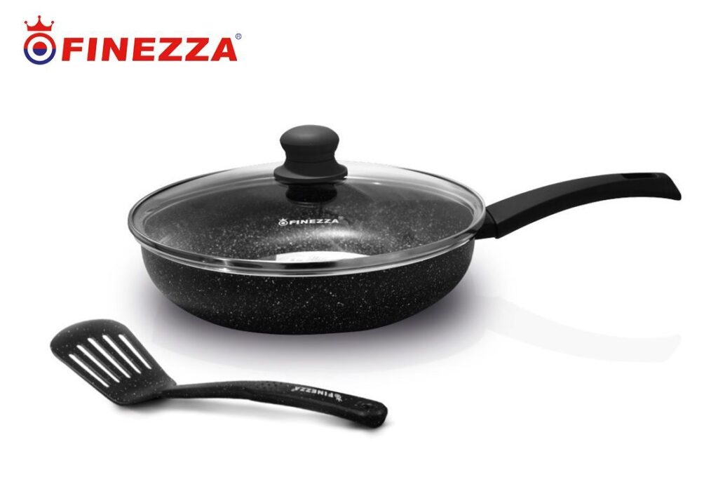 Sarten Granito con Tapa 28 cm y espatula FINEZZA