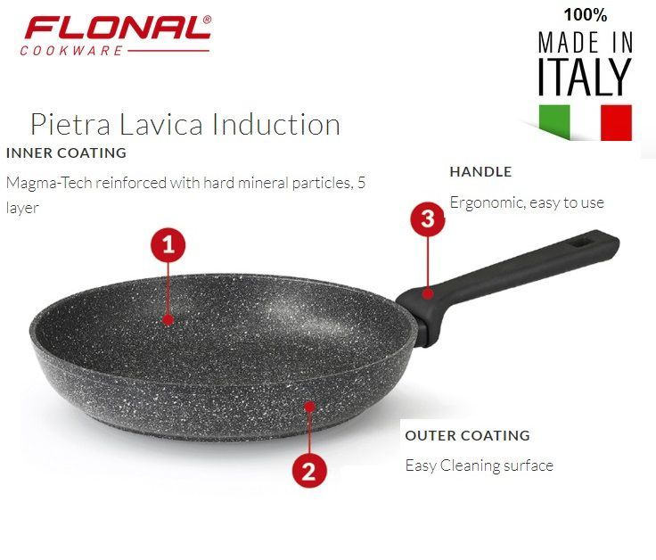 Sarten Pietra Lavica Induction - Italiana 24 cm