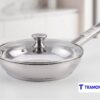 Sartén TRAMONTINA C/TAPA de acero inoxidable 20 cm