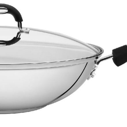 Sarten Wok 28 cm acero inoxidable Tramontina