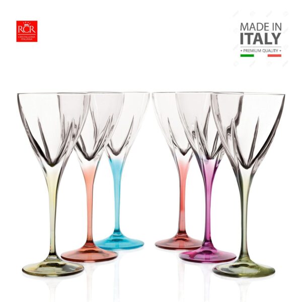 Set de copas x 06 Cristal color vino .rcr Hecho en Italia