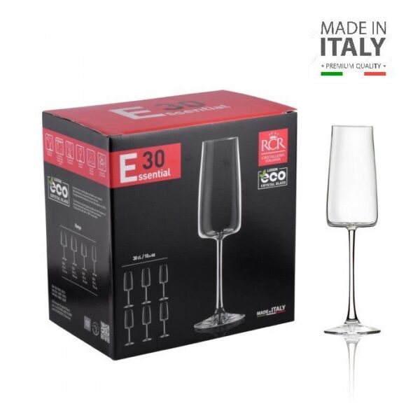 Set de copas x 06 flauta 30 cl. Rcr - Hecho en Italia