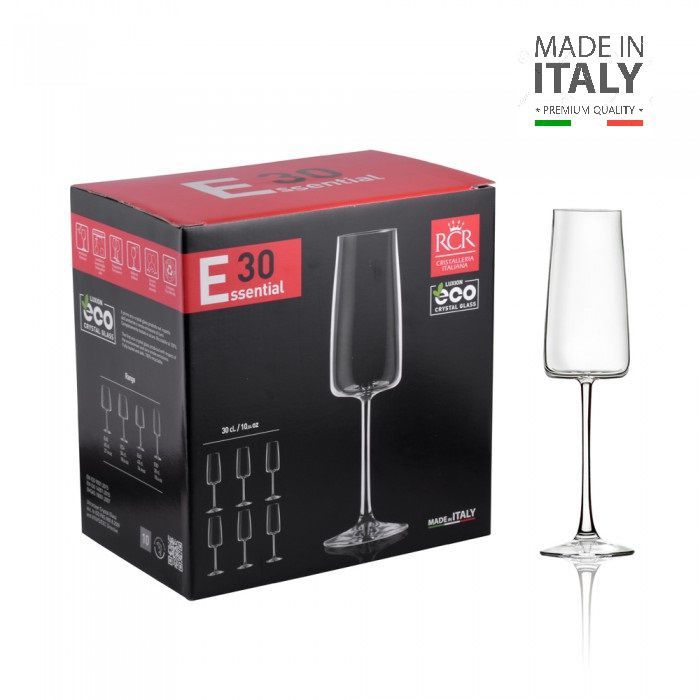 Set de copas x 06 flauta 30 cl. Rcr - Hecho en Italia