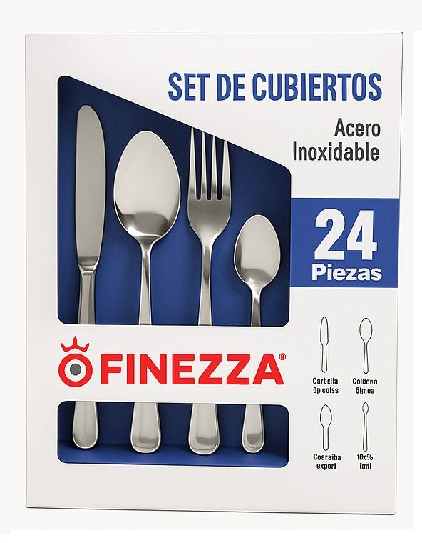 Set de Cubiertos 24 Piezas Acero Inoxidable Modelo 580 Finezza