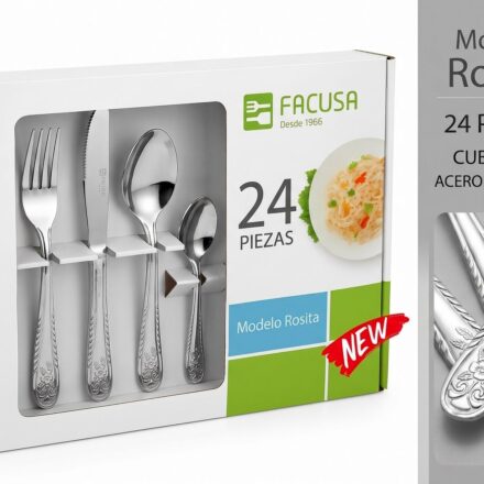 Set de Cubiertos 24 Piezas Facusa MODELO ROSITA