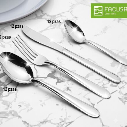 Set de cubiertos 48 Piezas Acero Inoxidable Facusa